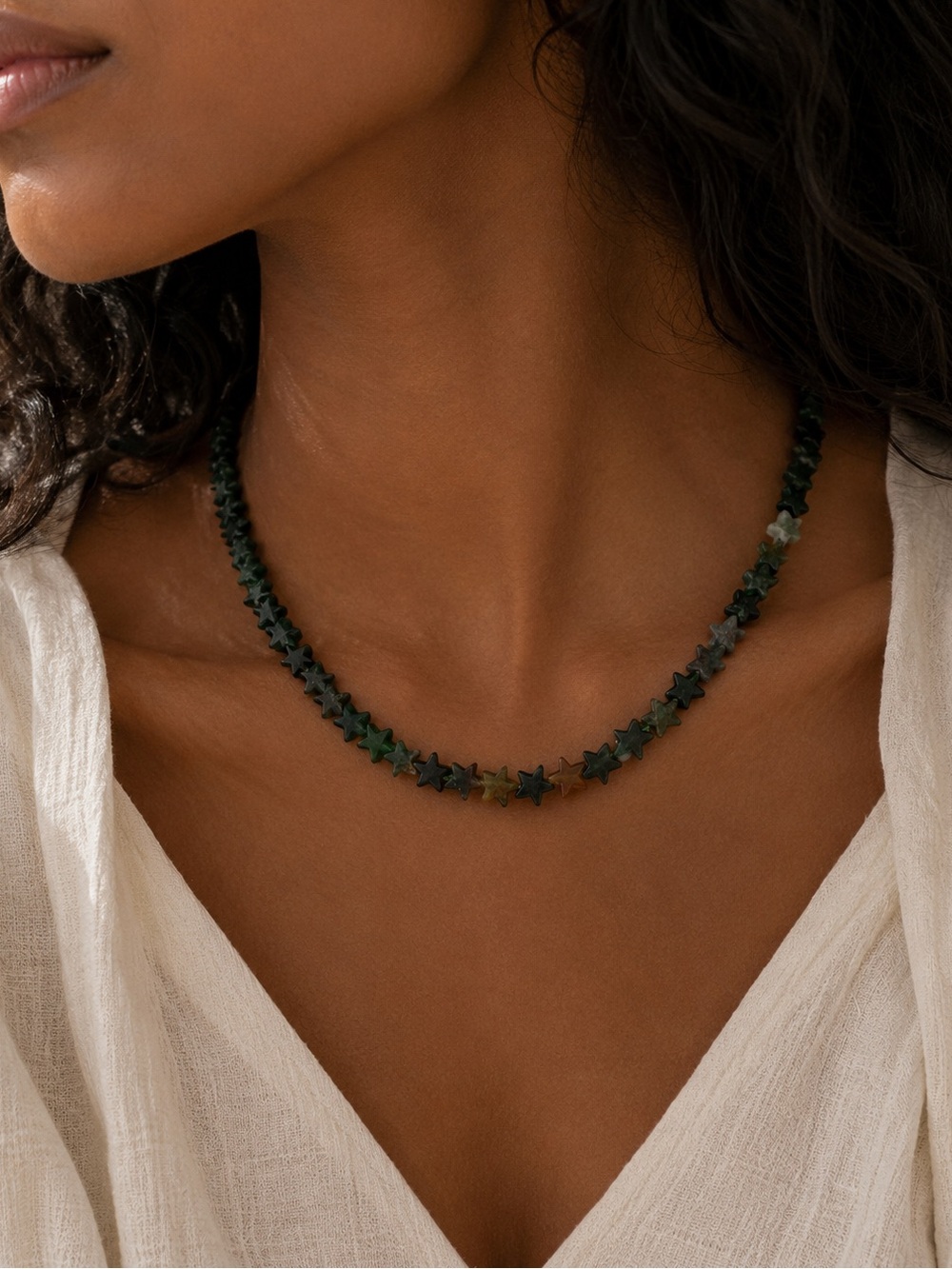 Indian Agate Star Beaded Necklace - Made to Order